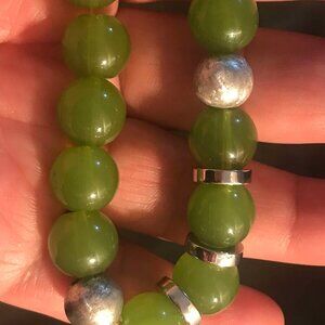 925 Green jade  bracelet